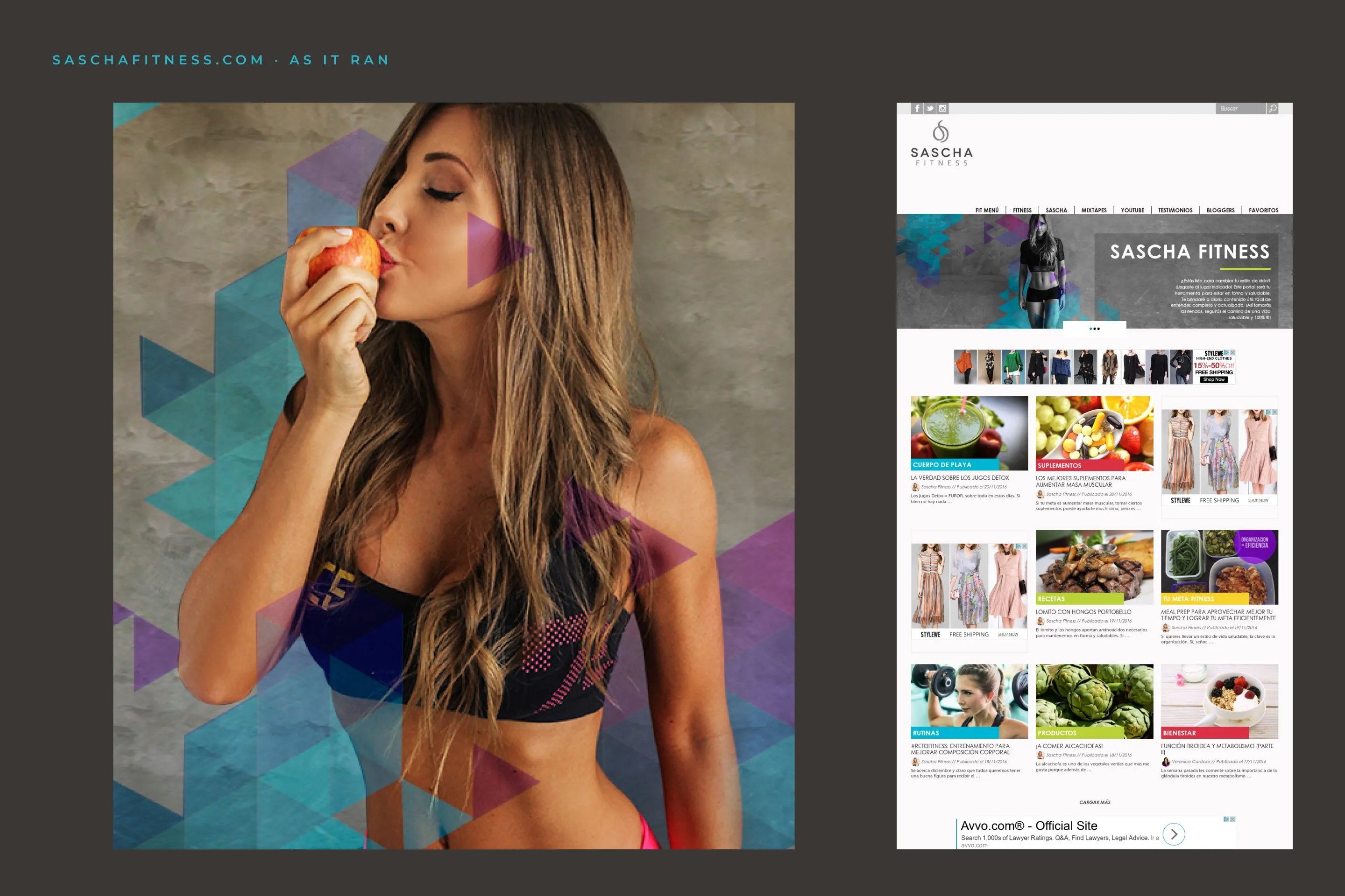 The original Sascha Fitness website