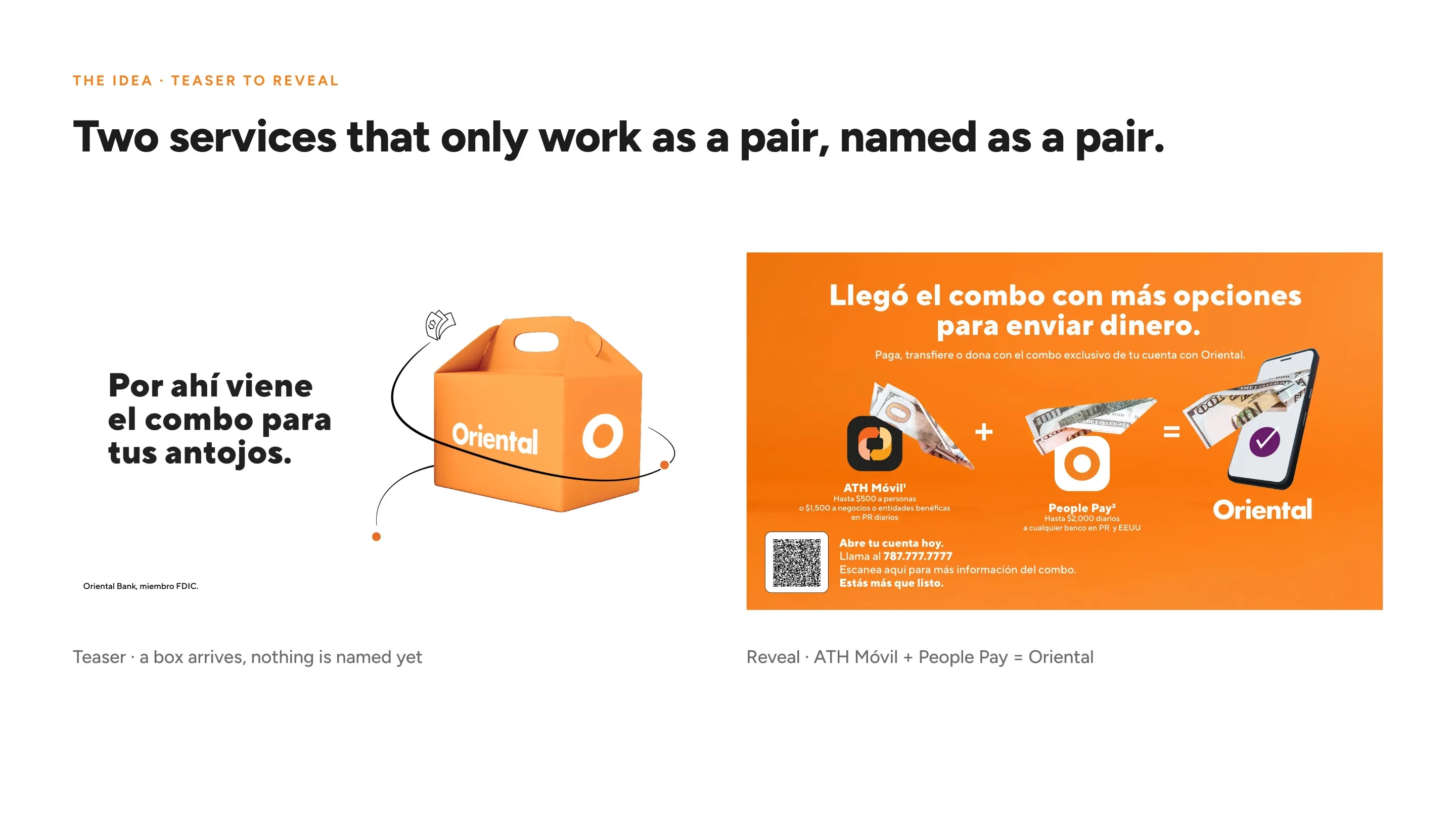 Teaser-to-reveal campaign built around an oversized orange box