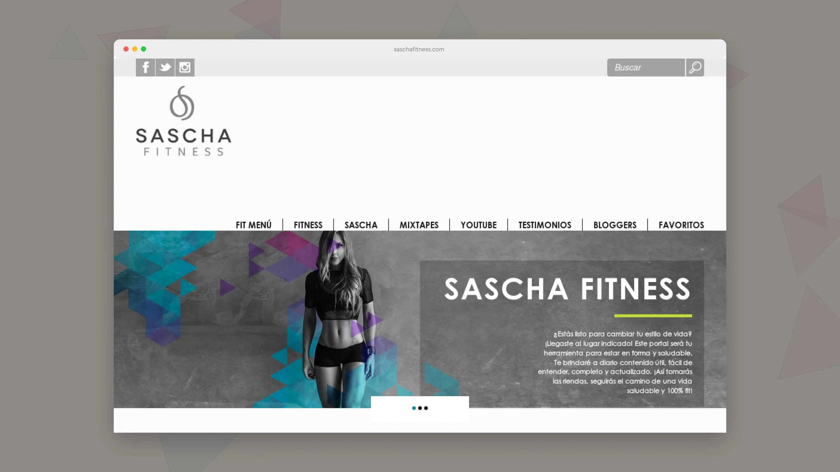 Website on desktop