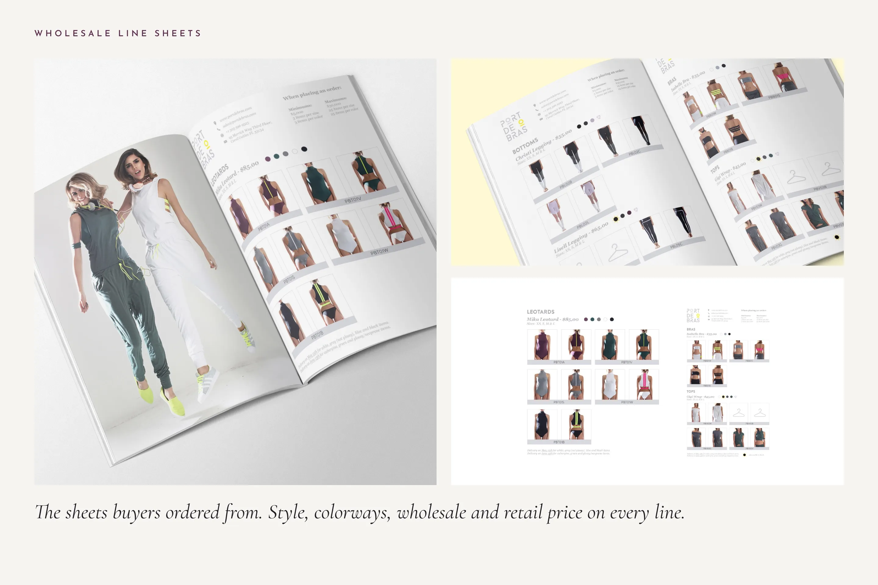 Wholesale line sheet spread