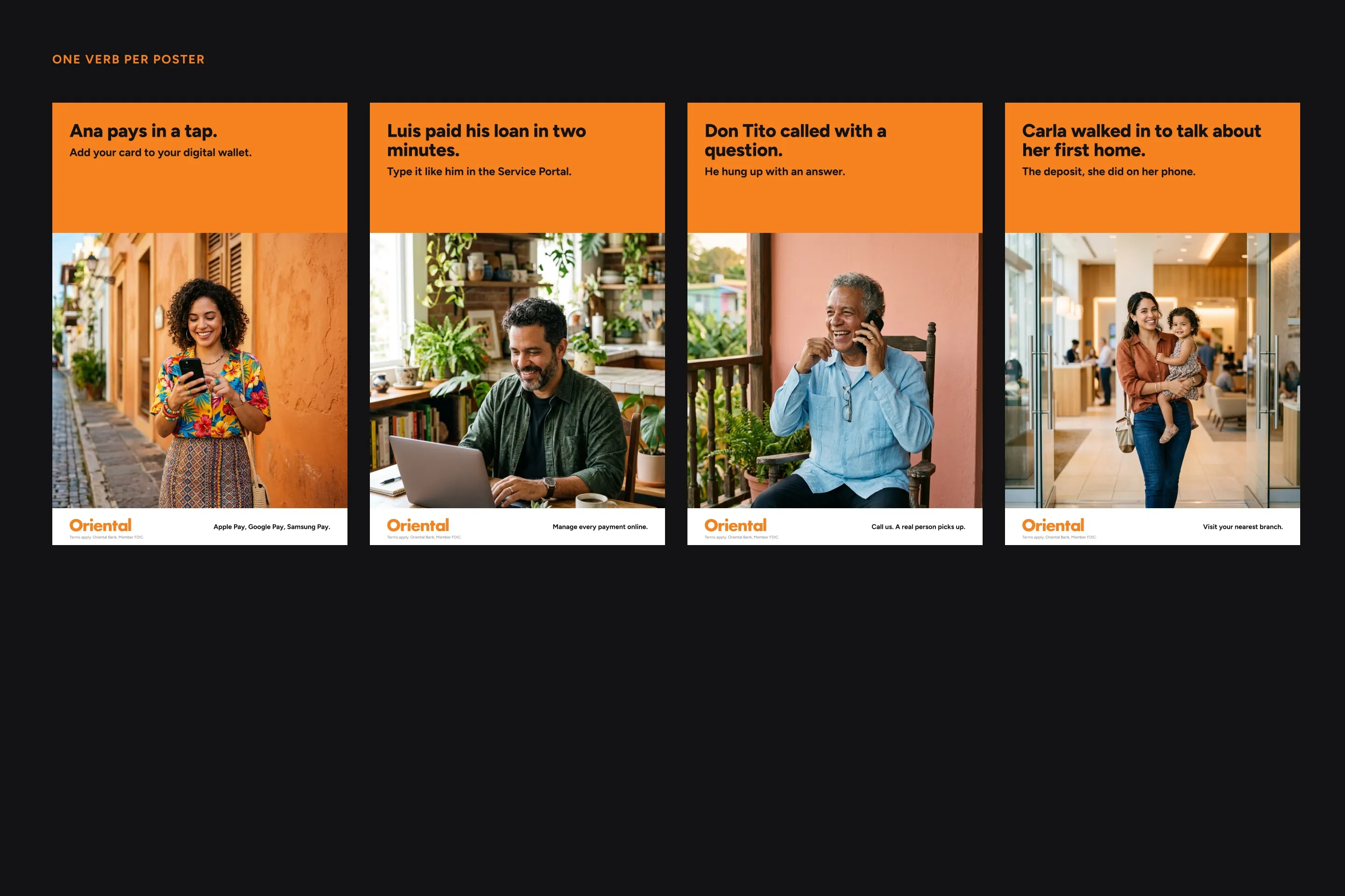 Modernized four-person poster system